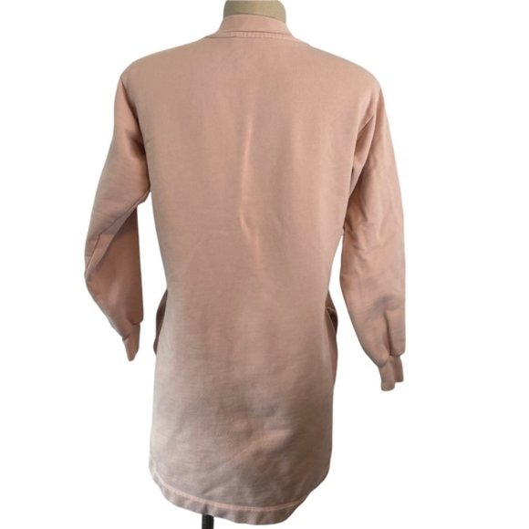 EVERLANE Women's Pink Classic Terry Crew Neck Oversized Sweater Dress Size XS - Picture 5 of 10